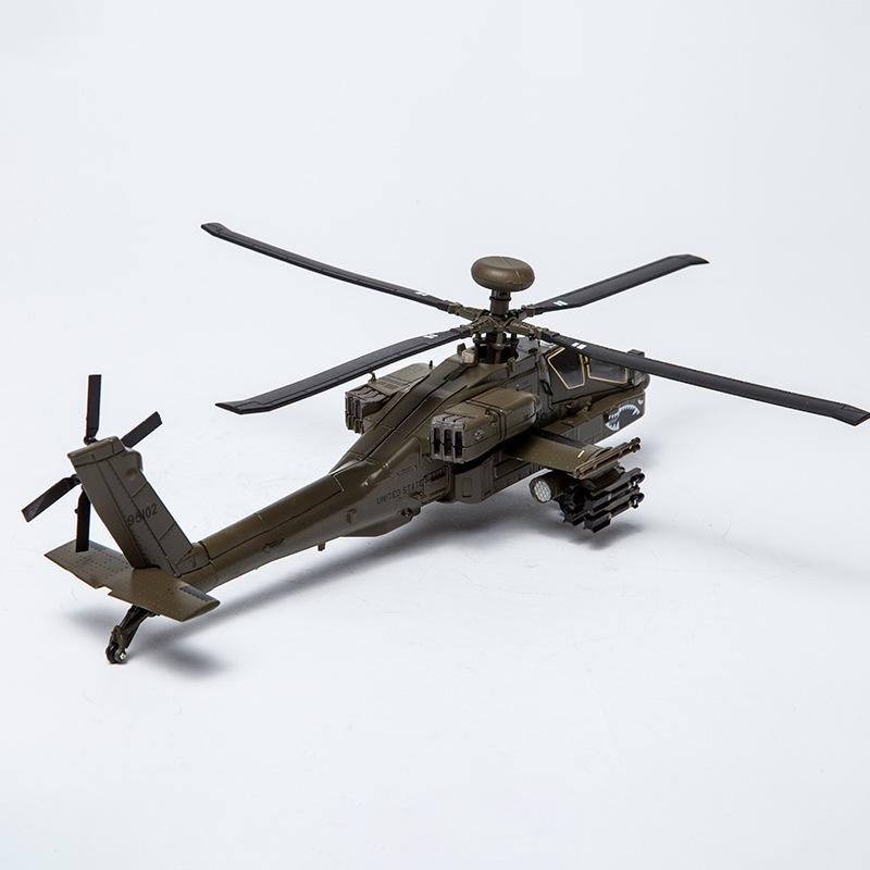 1: 72 Ah-64 Apache Aircraft Model Foam Model Simulation Bomber Alloy Helicopter Model Refined Military Model Decoration Gift