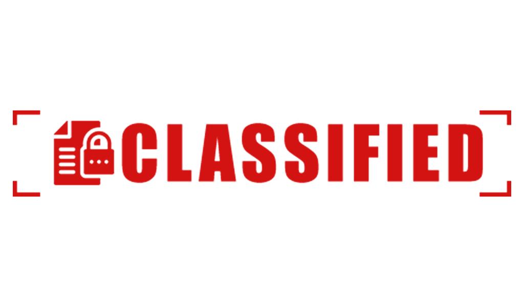 Printtoo Classified Self Inking Rubber Stamp Pre-Inked Office Stamp- Home Office Business Stationery, Black- 42 X 9