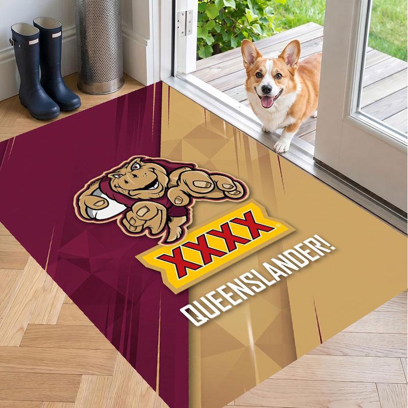 Soft Floor Carpet Queensland Maroons Pattern Area Rug Decorative Mat For Home Room Decoration