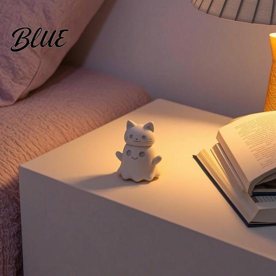 Фигурка с деликатной текстурой 3D-печать Украшения Форма Кота-Призрака Добавляет Милую Атмосферу Хэллоуина Настольное Украшение для Дома Офиса Маленькая Жутковатая Фигурка