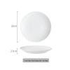 8-inch stone texture shallow plate - rock white (set of 2)