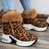 Fashion Leopard Women Platform Fur Ankle Boots High Heels Shoes Winter 2025 Trend New Short Plush Warm Casual Sport Snow Botas Mujer