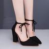 Coarse Heel Bag Head Sandals Women's Summer Thin Pointed High Heels Straps Large Size Fashion Women's Shoes