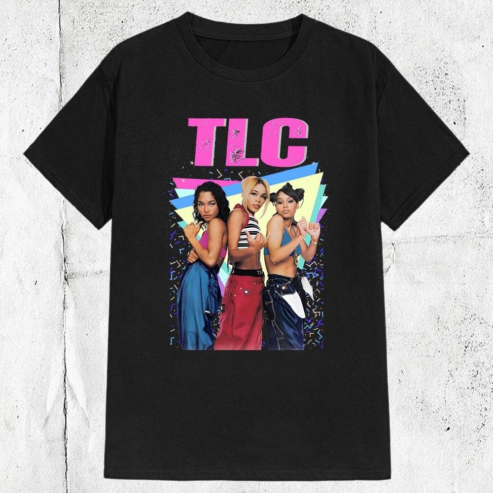 Винтажная футболка 90-х женской группы TLC Унисекс