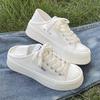 One Shoe and Two White Shoes for Women In 2025 Summer, Thin Thick-soled Heightening Canvas Shoes, Versatile Student Biscuit Shoes