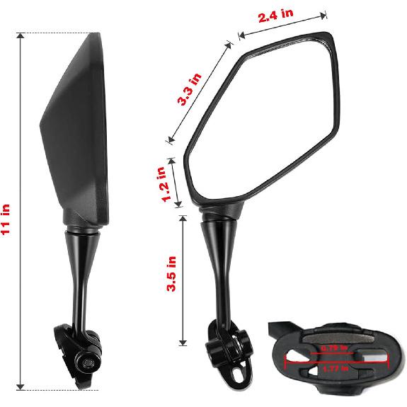 Mamiko Motorcycle Rear View Mirrors Compatible with CBR300R CBR500R CBR600 F4 F4I CBR600RR CBR1000RR CBR900 CBR919 CBR929 CBR954 VTR1000 GT125R