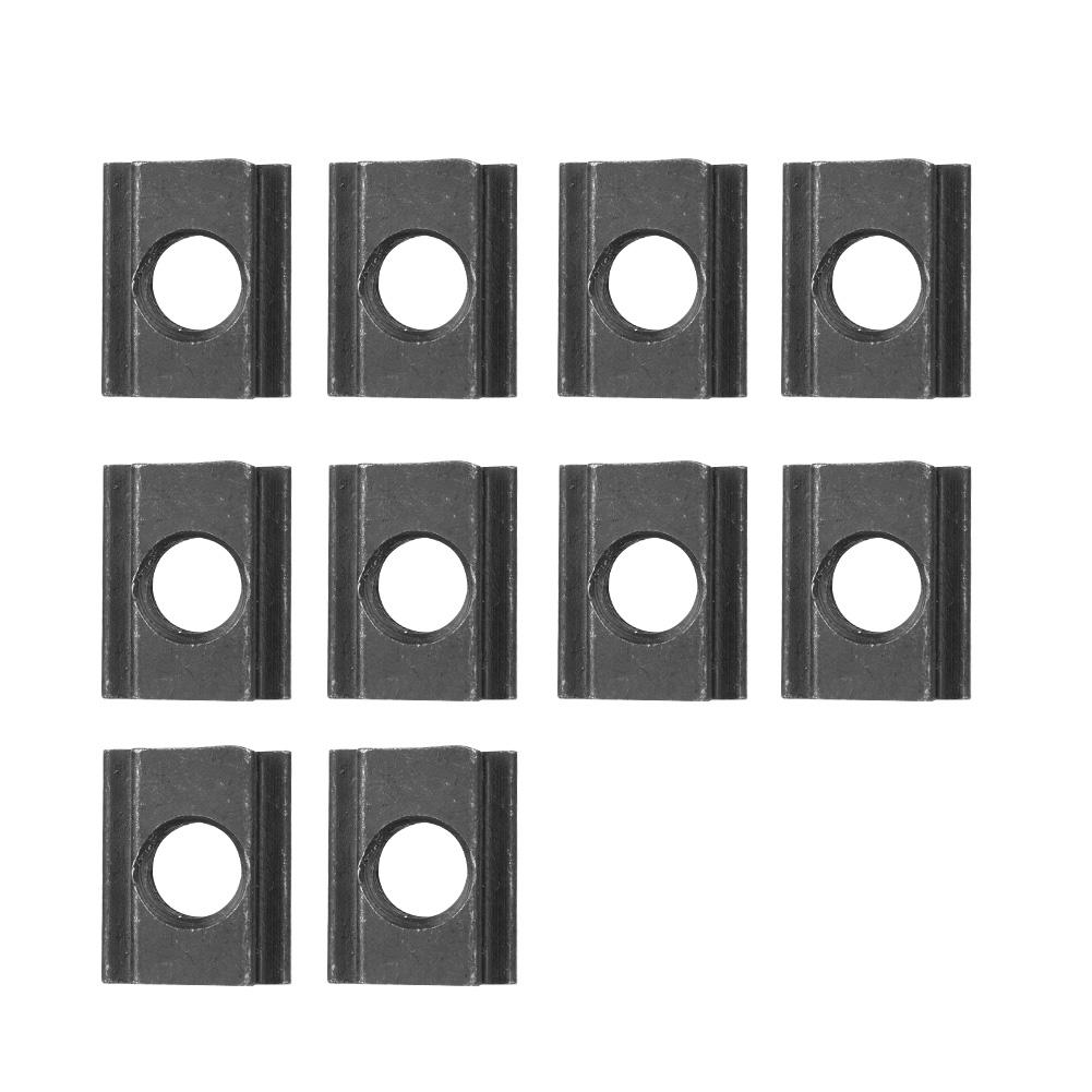 10pcs Black Oxide Grade 8.8 Carbon Steel t sloT nut T nut Tapped Through (M8 Thread)