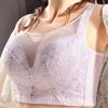 C-E Large Size Breast Thin No Steel Ring Without Sponge Gathered A Pair of Milk Underwear Women's Breathable Anti -light Full Cup Lace Lace Decoration