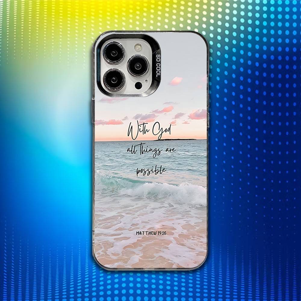 Чехол для телефона с библейским стихом J-Jesus Для iPhone 17,16,15,14,13,12,X,8,Pro,Max,Plus,E,SE4,Air,Mini IMD Матовый Черный