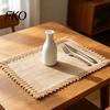 Long-lasting Placemats Bohemian Jute Heat-Insulating Wear-Resistant Stain-Proof Mats Reusable Wear-resistant Heat-Resistant Pads for Tables,