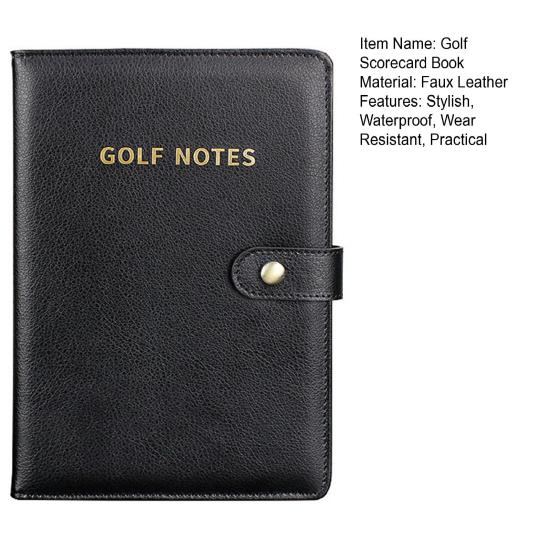 Книга для записи результатов игры в гольф, водонепроницаемая искусственная кожа, журнал для записи результатов игры в гольф, карманный журнал для записи результатов с 200 страницами для мужчин-гольфистов