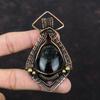 Silver Sheen Obsidian Pendant Copper Wire Wrapped Pendant Gemstone Copper Jewelry Handmade Designer Pendant Wire Wrap Jewelry Gift For Her