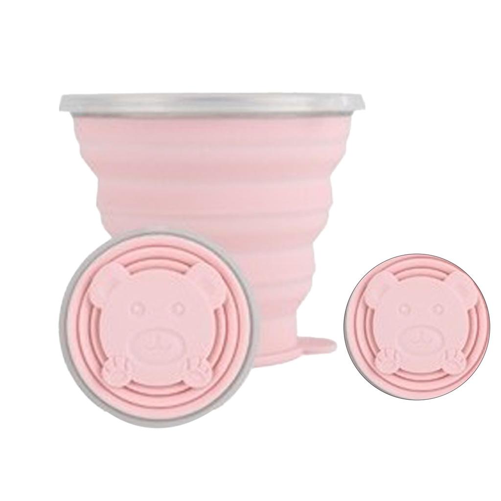 Силиконовая складная чашка для воды Ультратонкая складная дорожная чашка с ручным ремешком для кемпинга и походов на открытом воздухе Фиолетовая 270 мл