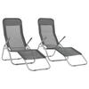 Day and Night - Day and Night Folding Loungers 2 Units Anthracite Gray Textilene