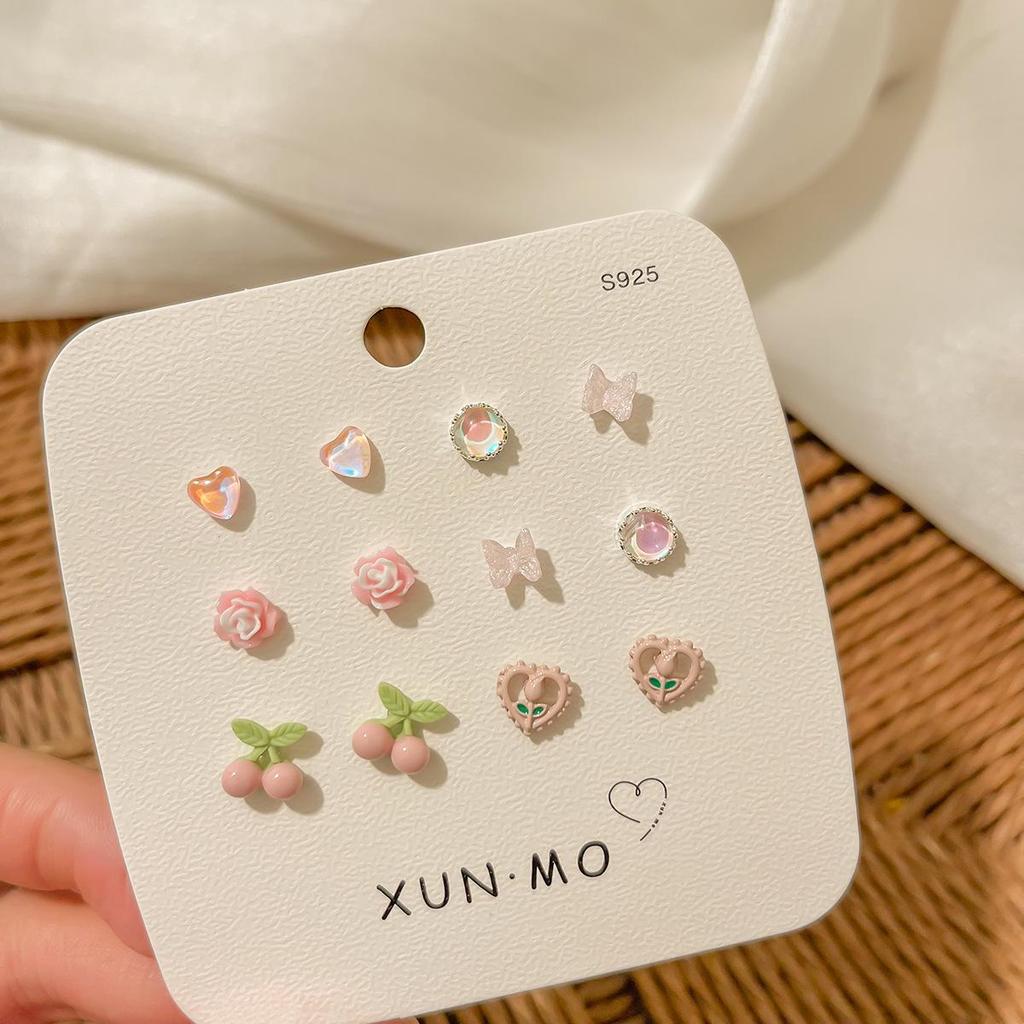 Летний комплект из серебряных сережек-игл: Милые, свежие, универсальные ушные косточки и гвоздики