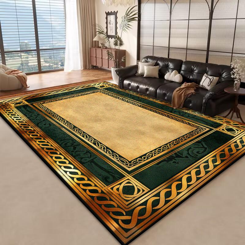 Золотой Роскошный Ковер Большой Гостиной Современное Украшение Домашние Ковры Нескользящий Коврик для Спальни Настраиваемые Ковры для Кофейного Столика Ковры для Зоны Отдыха