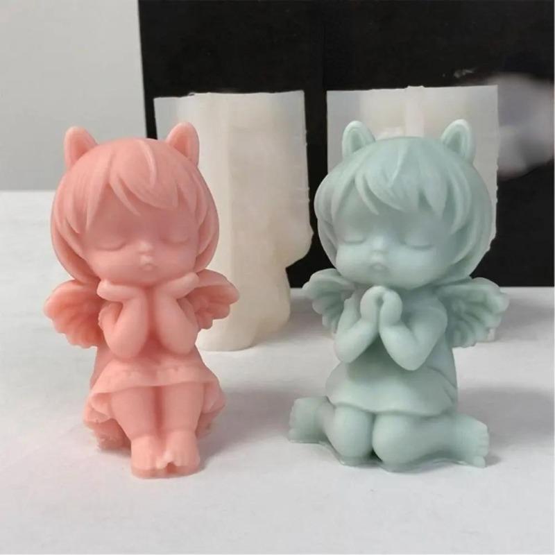 3D Молитвенный Ангел Силиконовые Формы Ароматизированная Свеча Гипсовая Форма DIY Эпоксидная Гипсовая Форма Орнамент Форма Украшения Дома