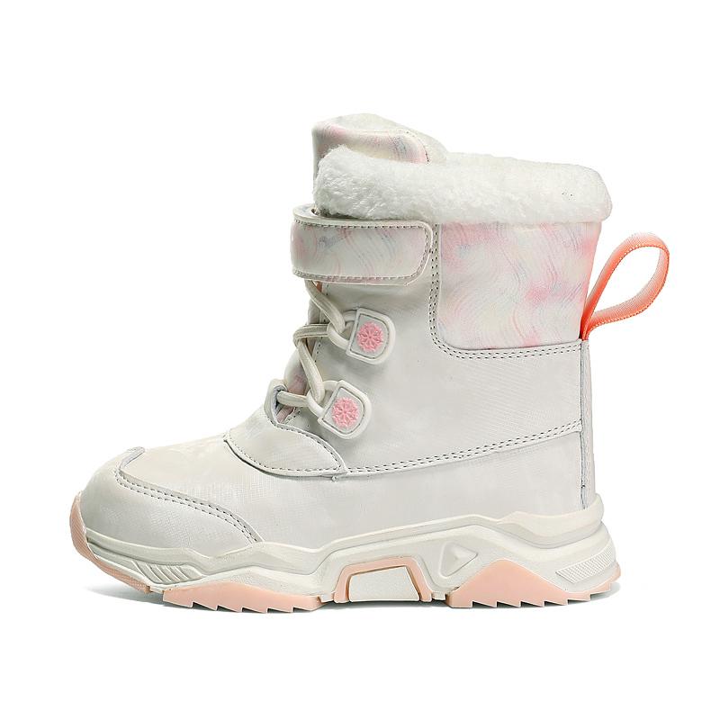 Children Warm Snow Boots Kids Winter Cotton Shoes Non-slip Snow Outdoor Warm Plush Boots High Top Warm Furry Footwear Waterproof Warm Sneakers