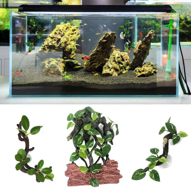 Reptiles Corner Branch Resin Climbing Branch for Terrarium Simulate Plant Fishtanks Vibrant-Aquatic Decors for Amphibian