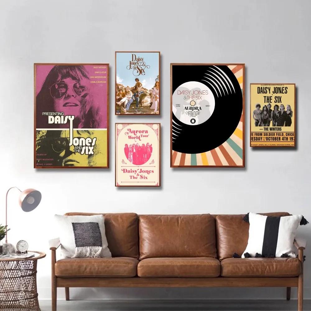 Дейзи Джонс и группа The Six Холст Картина Постер Дом Гостиная Спальня Бар Кафе Арт Декор Декор Комнаты