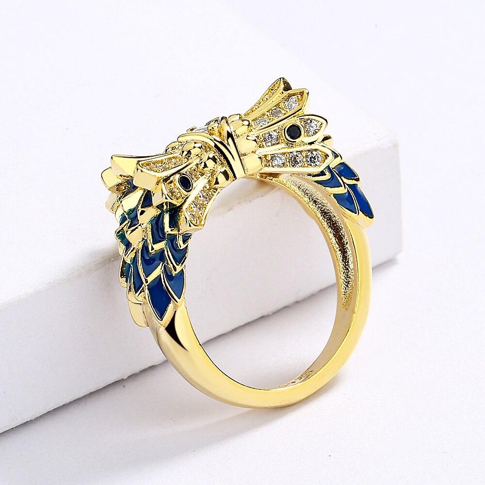 Unique Ring  for Women's Creative Owl Shape Women's Ring Couple Ring Fashion Handmade Enamel Jewelry Party Ring Couple Rings