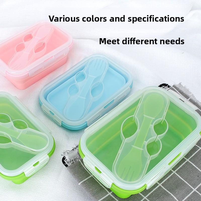 Silicone lunch box, foldable microwave silicone lunch box, refrigerator storage box, food preservation box, outdoor foldable lunch box
