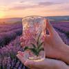 Flower Design Hand-Painted Glass Cup Glacier Texture Beer Cup Unique Water Cup  Party