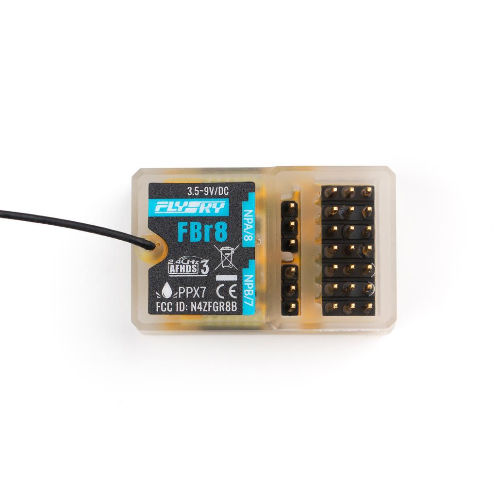 Flysky FBr8 2.4GHz 8CH Receiver AFHDS 3 System Supports Single Bidirectional PWM/PPM/i-BUS2/S.BUS/i-BUS PPX7 Waterproof for Remote Contro