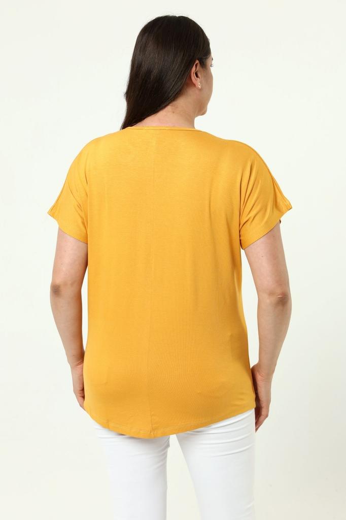 Женская стильная футболка большого размера, комфортная модель больших размеров, стильный воротник, детальный хлопковый изгиб, короткий рукав, летнее вечернее платье для мамы, футболка-туника