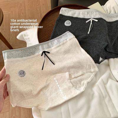 Женское новое простое нижнее белье из чистого хлопка, удобное, с плоским углом, для бедер и талии, для весны и осени