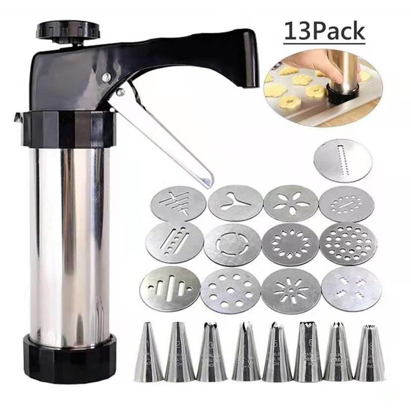 DIY Dessert Decoration Stainless Steel with 8 Nozzles 8/13 Discs Biscuit Maker Cookie Making Cookie Press Gun Kit Cake Mold Machine