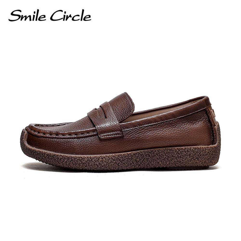 Женские лоферы из натуральной кожи, модная повседневная обувь в стиле ретро, ​​низкие женские туфли без шнуровки на плоской подошве