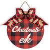 Shop Elk Wooden Christmas Pendant Bow Santa Claus Door Hanging Ornaments Handmade Tree Christmas Door Decoration Porch