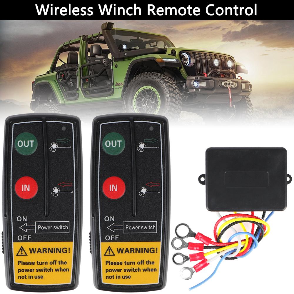 Vehicle Accessories Winch Remote Control System Universal Handset Switch Controller Wireless 12V 24V For Jeep Off-road ATV For Recovery Tow Truck