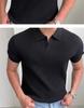 Men's Summer Slim Fit Korean Style Short Sleeve Polo Shirt, Turn-Down Collar, Solid Color, Casual Temperament.