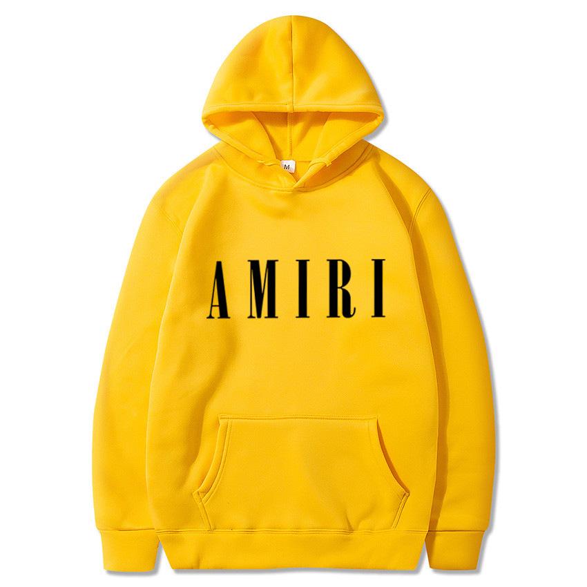 Amiri Print Unisex Casual Hoodie - Trendy Loose Fit Sweatshirt