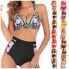 Women's Fashion Swimsuit Printed Sexy High Waist Split Bikini Swimsuit