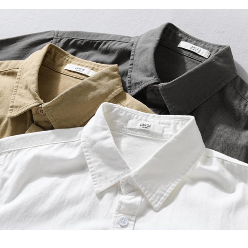 New Fashion Summer Tops for Men Korean Style Workwear Loose Shirt Pure Cotton Casual Double Pockets Short Sleeve Shirt Youth