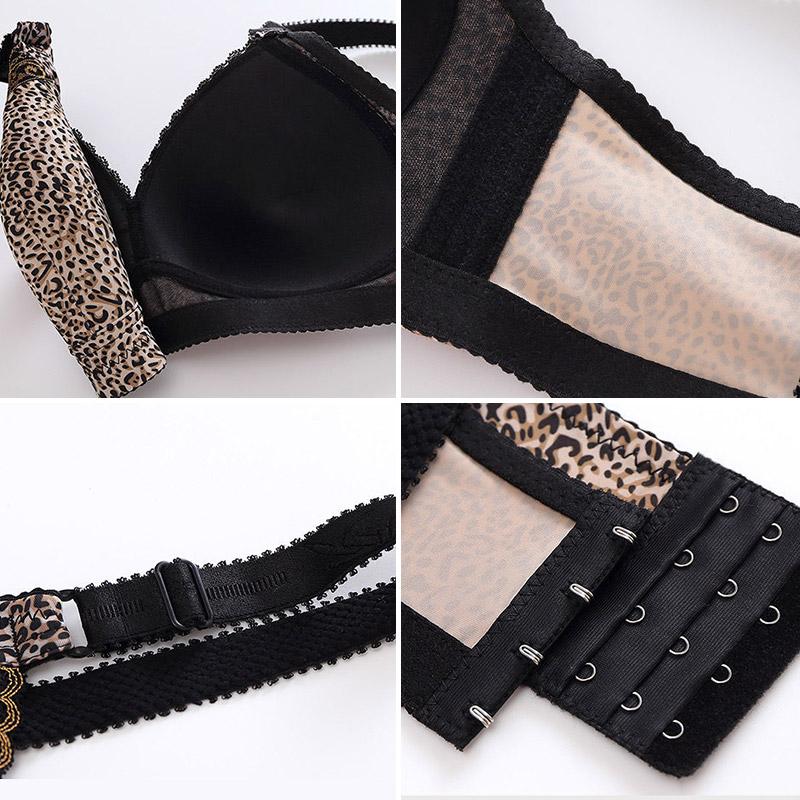 Тонкий немагнитный бюстгальтер большого размера с леопардовым принтом, не провисающий, с грудью, без стального кольца, нижнее белье, женский бюстгальтер