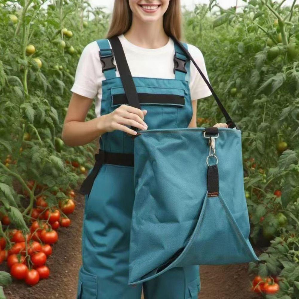 Washable Fruits Gathering Pouch Tear Resistance Foldable Foraging Apron Gardening