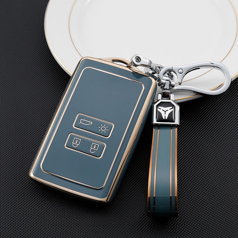 Новый чехол для ключей из ТПУ, полное покрытие для Renault Koleos Kadjar Megane Talisman Captur Espace Clio 2016-2019, аксессуары для ключей с 4 кнопками