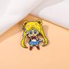Anime Peripheral Brooch Sailor Moon Hare Cartoon Cute Girl School Bag Decoration Dripping Oil