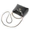 Diamond Check Bag Soft Leather Twist Chain Handle Handbag Lunch Box Bag Single Shoulder Crossbody Small Fragrant Woman Bag
