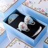 Light Luxury Bone China Coffee Cups And Saucers, High-End Exquisite Household Afternoon Tea Set, Cup Couple Cup Gift Box.