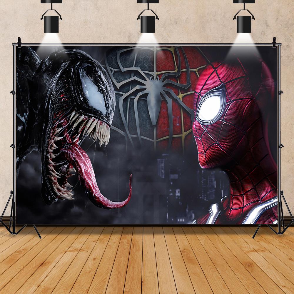 Venom theme background suitable for room decoration posters and customizable children's birthday party decoration backgr 277