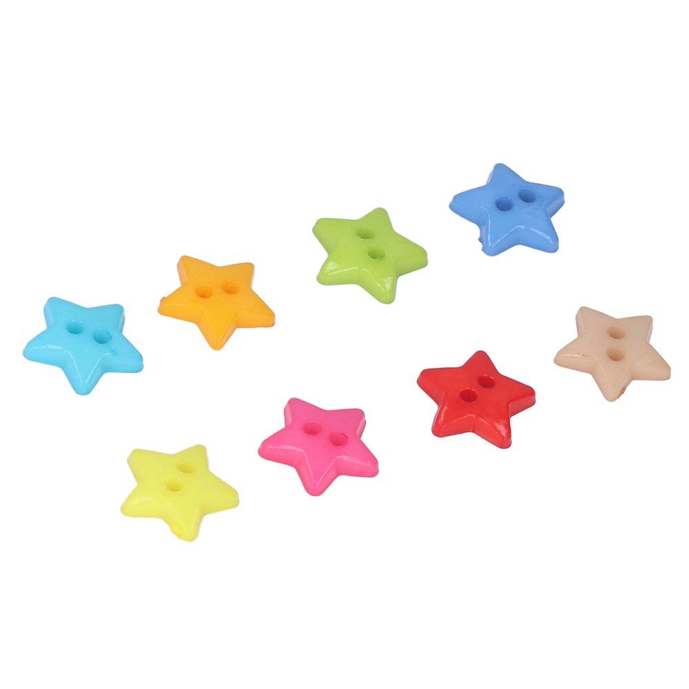 200pcs Assorted Colors Star Buttons Small Size Sewing Buttons Decorative Buttons Sewing Decoration