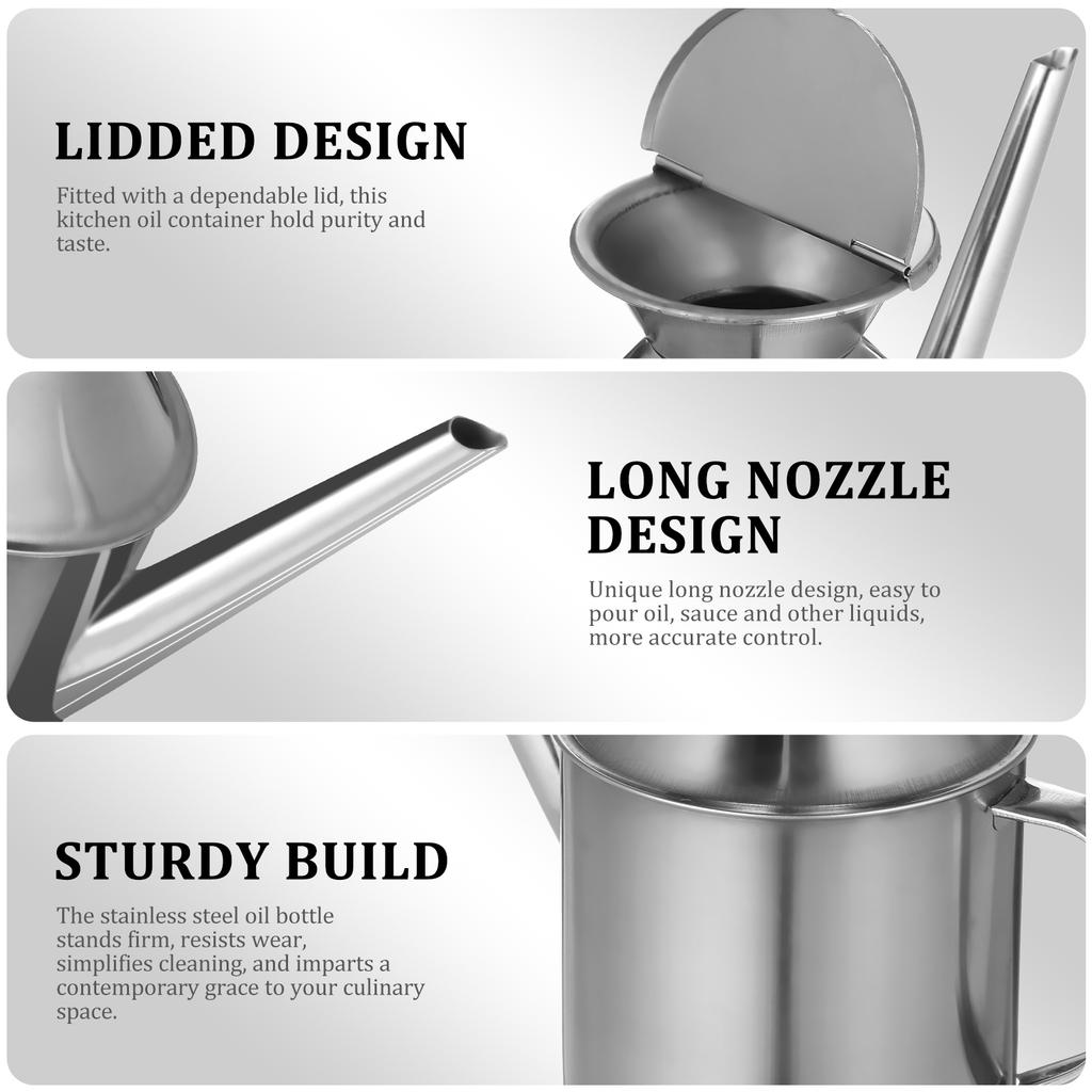 Диспенсер для масла из нержавеющей стали Контейнер для оливкового масла Кухонная емкость для растительного масла Емкость для сбора жира Контейнер для хранения масла Инструменты для приправ
