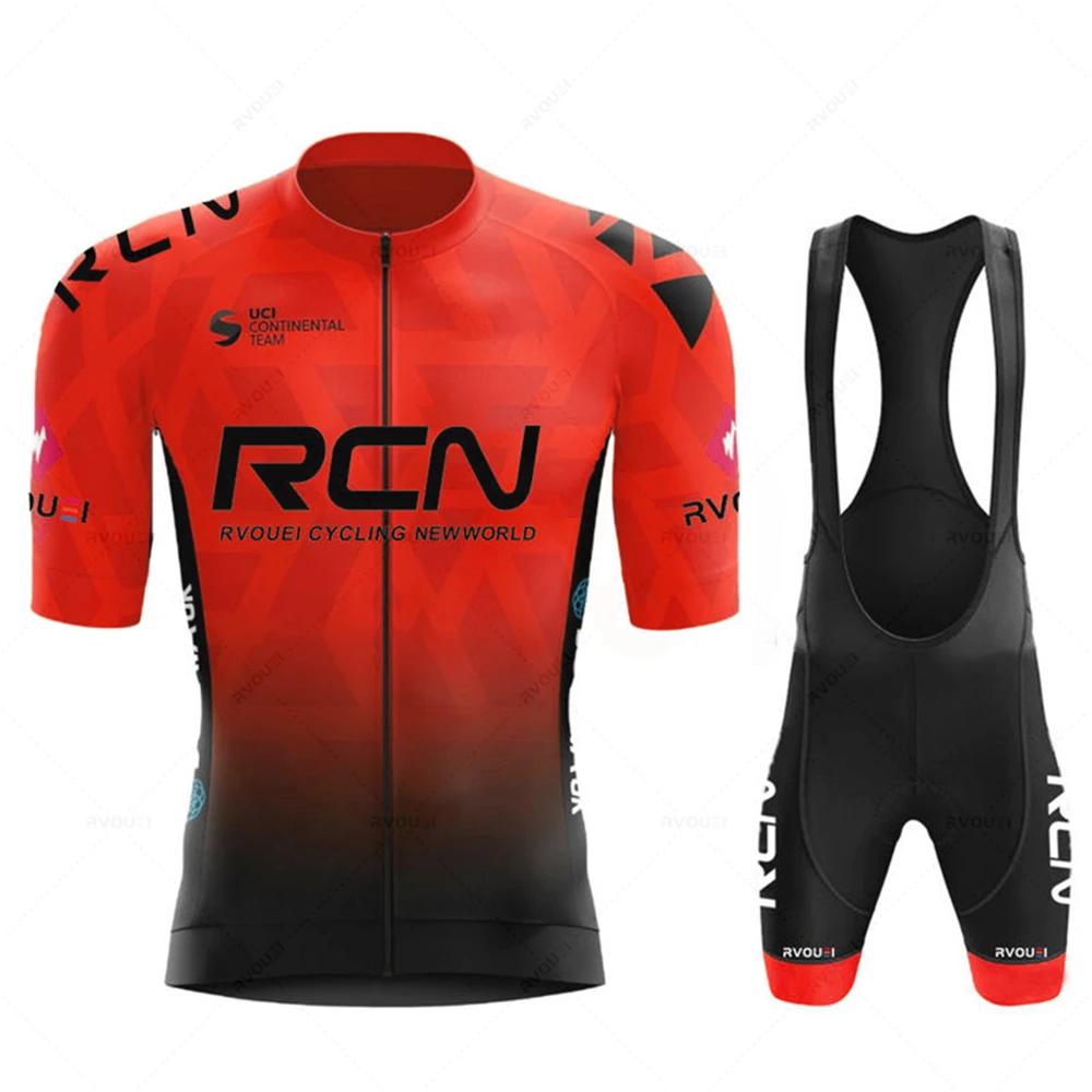 2025 RCN Team Cycling Jersey Set Summer Breathable Road Bicycle Suit Riding Uniform Bike MTB Clothing New Sports Cycling Kits