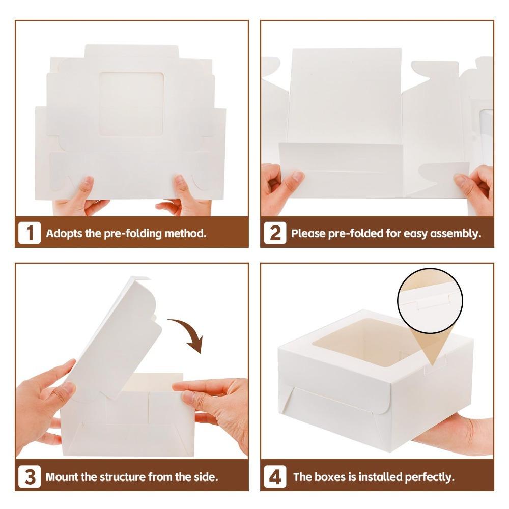 12 шт. Белая средняя подарочная коробка с окном, элегантные подарочные упаковочные коробки, квадратная прозрачная бумажная коробка с окном для мыла, ювелирных изделий, поделок на дни рождения