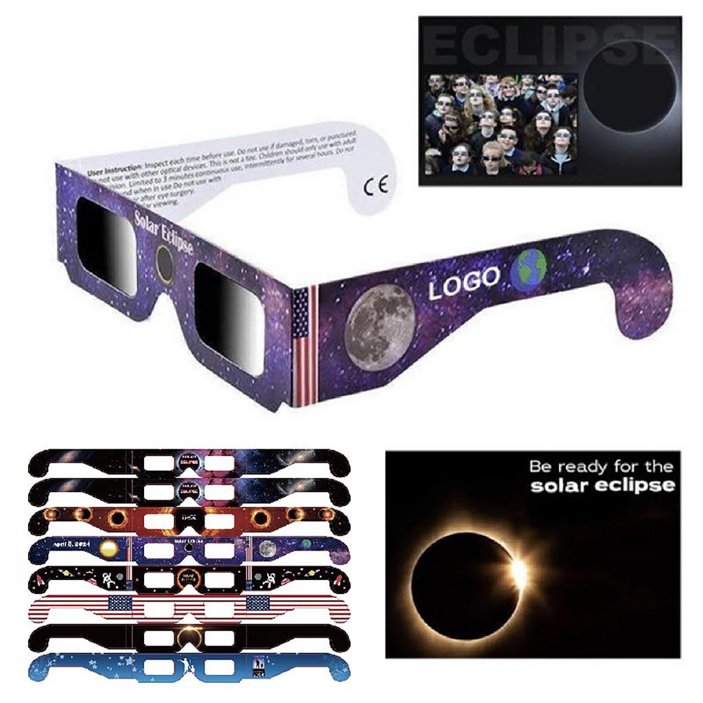 1pcs Paper Solar Glasses Random Color Total Observation Solar Glasses 3D Outdoor Anti-uv Viewing Glasses